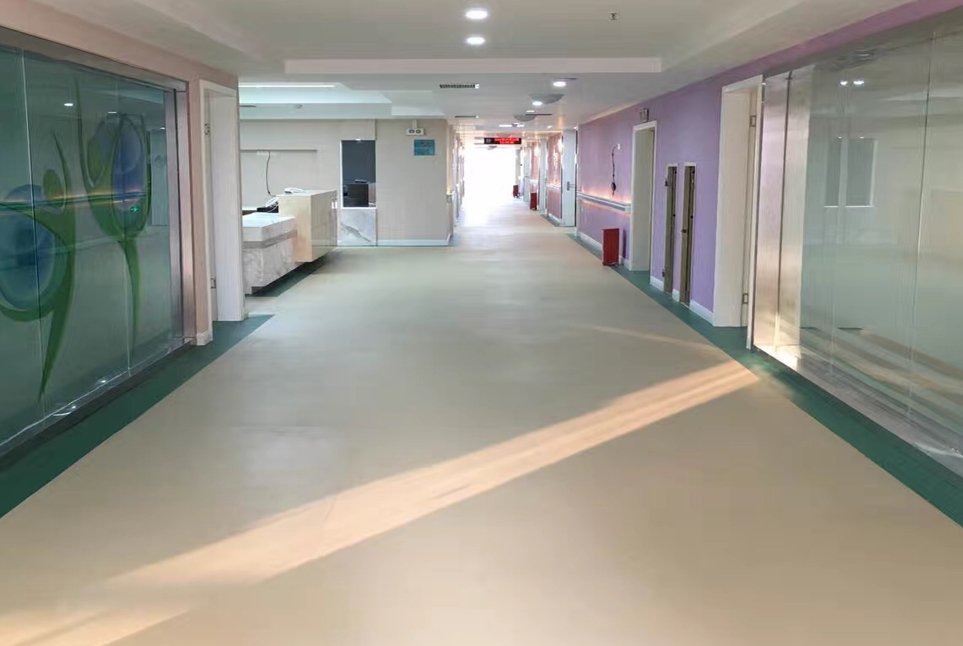 homogeneous PVC flooring for hospital